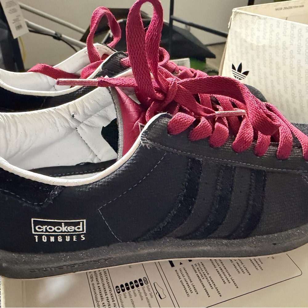 adidas Black Sneakers with Burgundy Laces